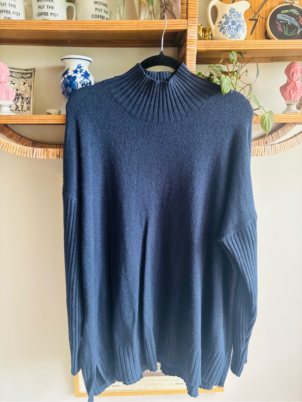 L.L. Women’ Navy Mock Neck/Turtleneck Wool Blend Cozy Sweater Plus Size 3X